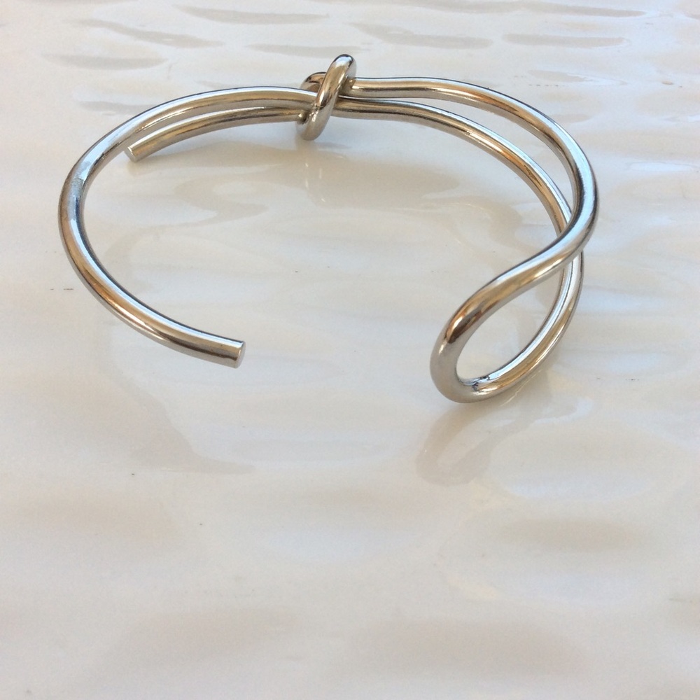 Silver Knot Cuff Bracelet Stainless Steal - Picture 4 of 5